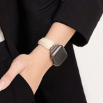 Unique Fashion Bangle-Style Full-Grain Leather Apple Watch Band