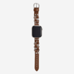 Unique Exquisite Leather and Metal-Interwoven Apple Watch Band