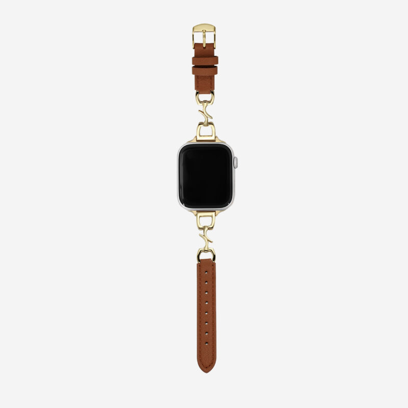 Unique Fashion Rose Thorn Metal Full-Grain Leather Apple Watch Band