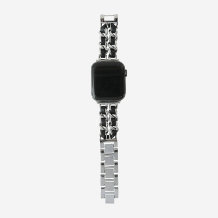 Unique Exquisite Leather and Metal-Interwoven Apple Watch Band