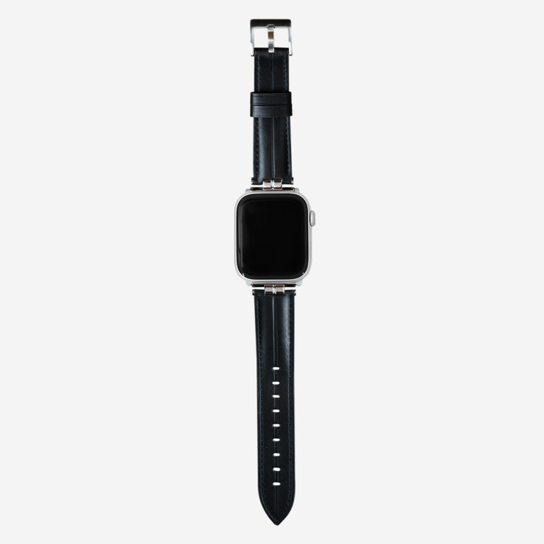 Classic Full-Grain Calf Leather Apple Watch Band with Saddle Stitching