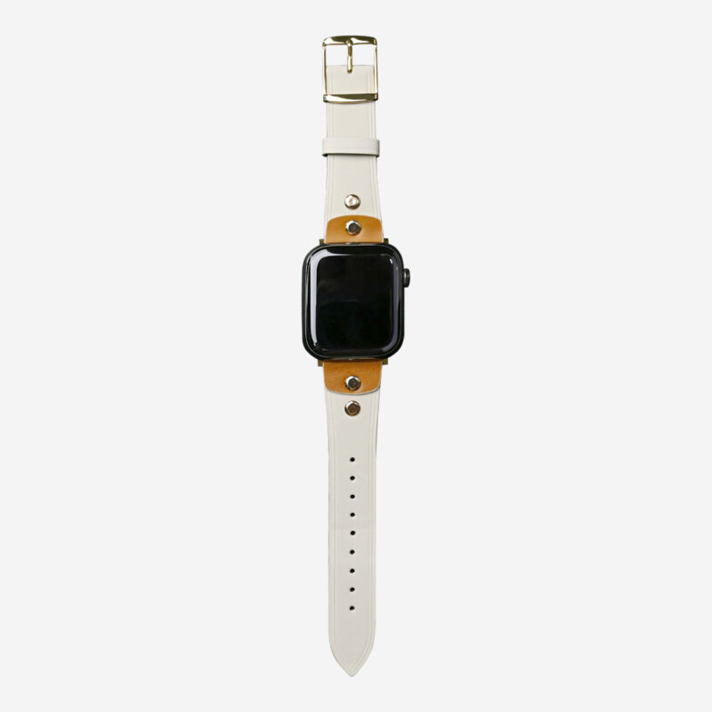 Fashionable Full-Grain Leather Color-Block Apple Watch Band
