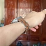 Unique Exquisite Leather and Metal-Interwoven Apple Watch Band photo review