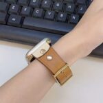 Fashionable Full-Grain Leather Color-Block Apple Watch Band photo review