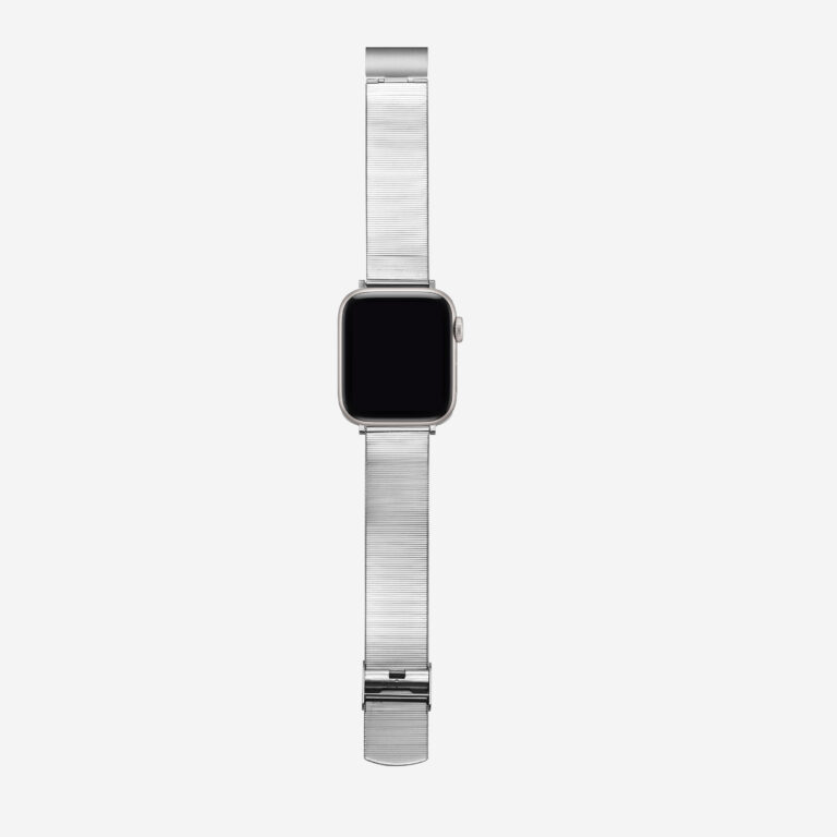 Polished Stainless Steel Apple Watch Band with Sleek Mirror Finish