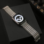 Silver Woven Metal Strap Apple Watch Band