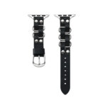 Unique Exquisite Leather and Metal-Interwoven Apple Watch Band