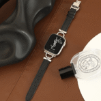 Exquisite Old Money Style Litchi Leather Apple Watch Band