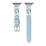 Full-Grain Leather Apple Watch Band with Irregular Diamond Metal