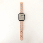 Rose Gold V-Shape Diamond-Studded Metal Apple Watch Band Jewelry Link