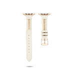 Full-Grain Leather Metal Beads Braided Apple Watch Band