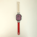 Vibrant Red and Cream Diamond Leather Apple Watch Band, perfect for a bold and feminine statement look.