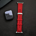 Made from premium dust-resistant silicone with matte texture and polished square buckle, this Apple Watch band combines soft flexibility with minimalist design for a modern, understated look.