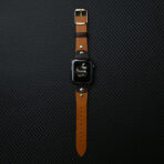 Fashionable Full-Grain Leather Color-Block Apple Watch Band