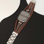 Unique Trendy PU Leather Woven Chain Apple Watch Band