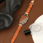 Exquisite Old Money Style Litchi Leather Apple Watch Band