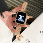 Rose Gold Quilted Metal Apple Watch Band with sparkling crystals