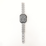 Classic Silver V-shape diamond-studded link bracelet for Apple Watch