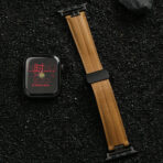 Calf Leather Apple Watch Band with Matte Black Magnetic Clasp