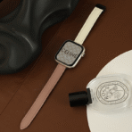 Two-Tone Magnetic Apple Watch Band in mauve and white, featuring a modern aesthetic for daily wear.