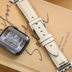 Elegant White Classic Calf Leather Apple Watch Band