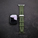 Made from premium dust-resistant silicone with matte texture and polished square buckle, this Apple Watch band combines soft flexibility with minimalist design for a modern, understated look.