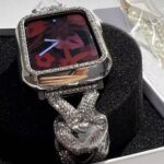 Elegant V-Shape Diamond-Studded Metal Apple Watch Band | Jewelry Link Bracelet photo review
