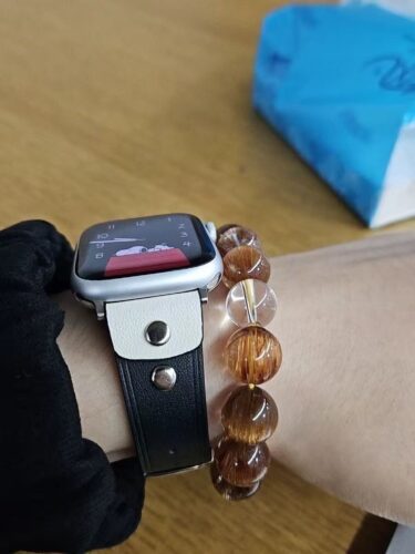 Fashionable Full-Grain Leather Color-Block Apple Watch Band photo review