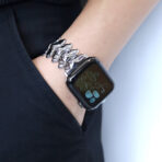 Bionic Zinc Alloy Apple Watch Band with Butterfly Clasp