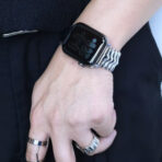 Bionic Zinc Alloy Apple Watch Band with Butterfly Clasp