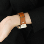 Fashionable Full-Grain Leather Color-Block Apple Watch Band