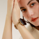 Unique Fashion Rose Thorn Metal Full-Grain Leather Apple Watch Band