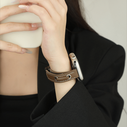 Exquisite Minimalist Old Money Style Full-Grain Leather Apple Watch Band