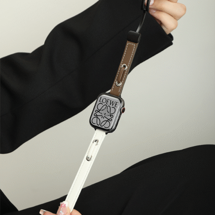 Exquisite Classic Color-Block Full-Grain Leather Apple Watch Band