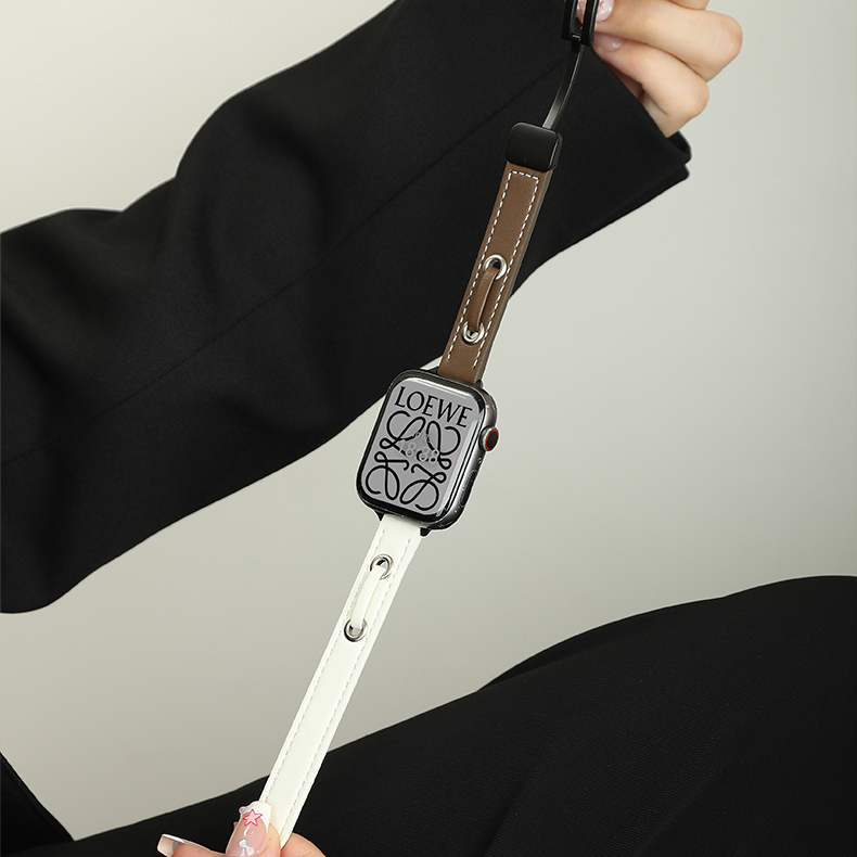 Exquisite Classic Color-Block Full-Grain Leather Apple Watch Band