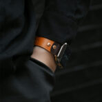 Fashionable Full-Grain Leather Color-Block Apple Watch Band