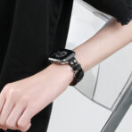 Unique Exquisite Leather and Metal-Interwoven Apple Watch Band