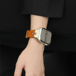Fashionable Full-Grain Leather Color-Block Apple Watch Band