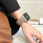 Unique Fall-Winter Tweed and Full-Grain Leather Apple Watch Band