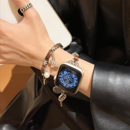 Unique Fashion Bougie Strap Full-Grain Leather Apple Watch Band