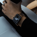 Sleek Minimalist Magnetic Stainless Steel Apple Watch Band side view