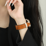 Fashionable Full-Grain Leather Color-Block Apple Watch Band