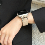 Unique Fall-Winter Tweed and Full-Grain Leather Apple Watch Band