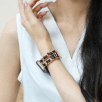 Unique Exquisite Leather and Metal-Interwoven Apple Watch Band