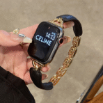 Unique Fashion Bangle-Style Full-Grain Leather Apple Watch Band