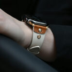 Fashionable Full-Grain Leather Color-Block Apple Watch Band