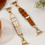 Unique Fashion Rose Thorn Metal Full-Grain Leather Apple Watch Band