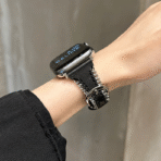 Unique Fashion Chain Design Full-Grain Leather Apple Watch Band
