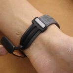 Calf Leather Apple Watch Band with Matte Black Magnetic Clasp