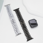 Bionic Zinc Alloy Apple Watch Band with Butterfly Clasp